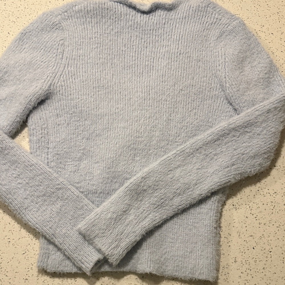 Pink Rose Women's Soft Blue V-Neck Sweater - Picture 3 of 3